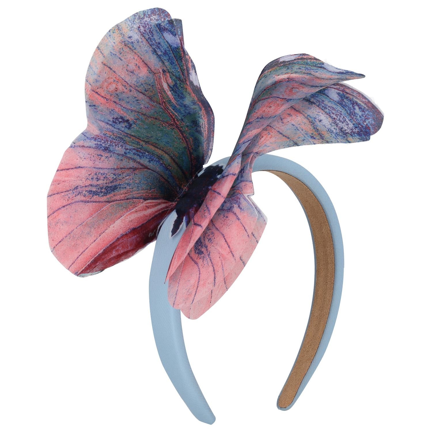 Girls Blue Butterly Headband, 1, hi-res