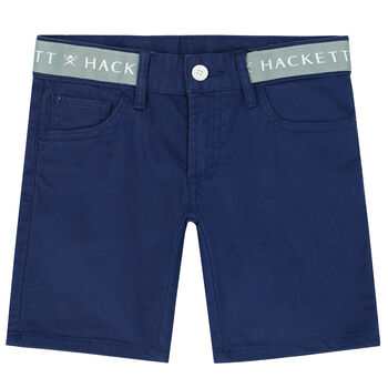 Boys Navy Blue Logo Shorts