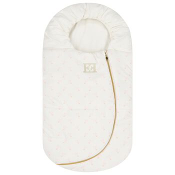 Baby Girls White Logo Heart Nest