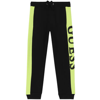 Boys Black & Green Logo Joggers