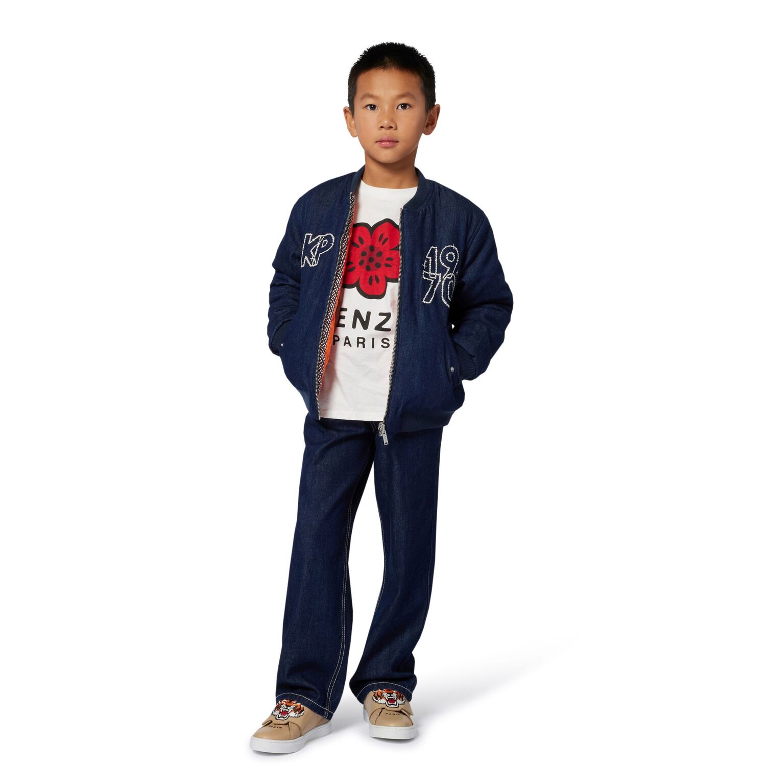 توب بالكمام طويله بالشعار بطبعه ورده باللون العاجى , 1, hi-res