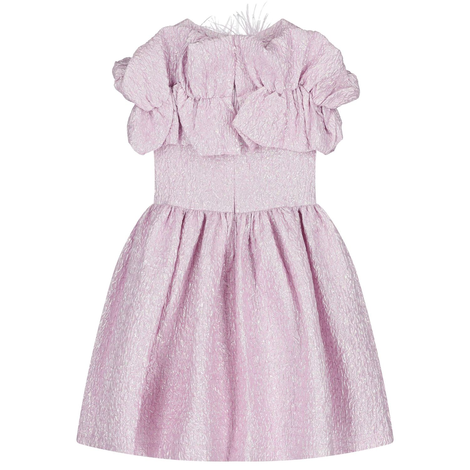 Girls Purple Logo Ruffled Dress, 1, hi-res