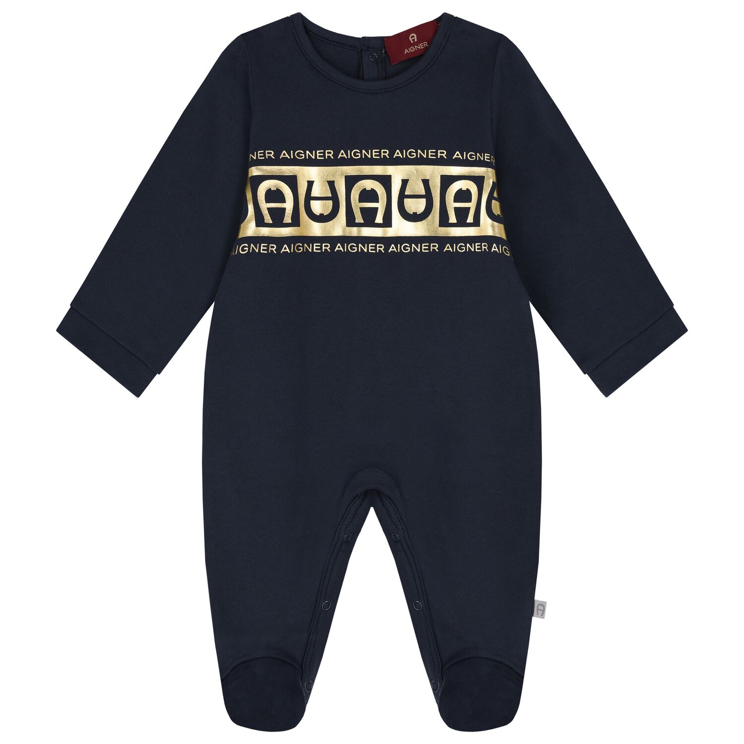 Baby Boys Navy Blue Logo Babygrow, 3, hi-res image number null