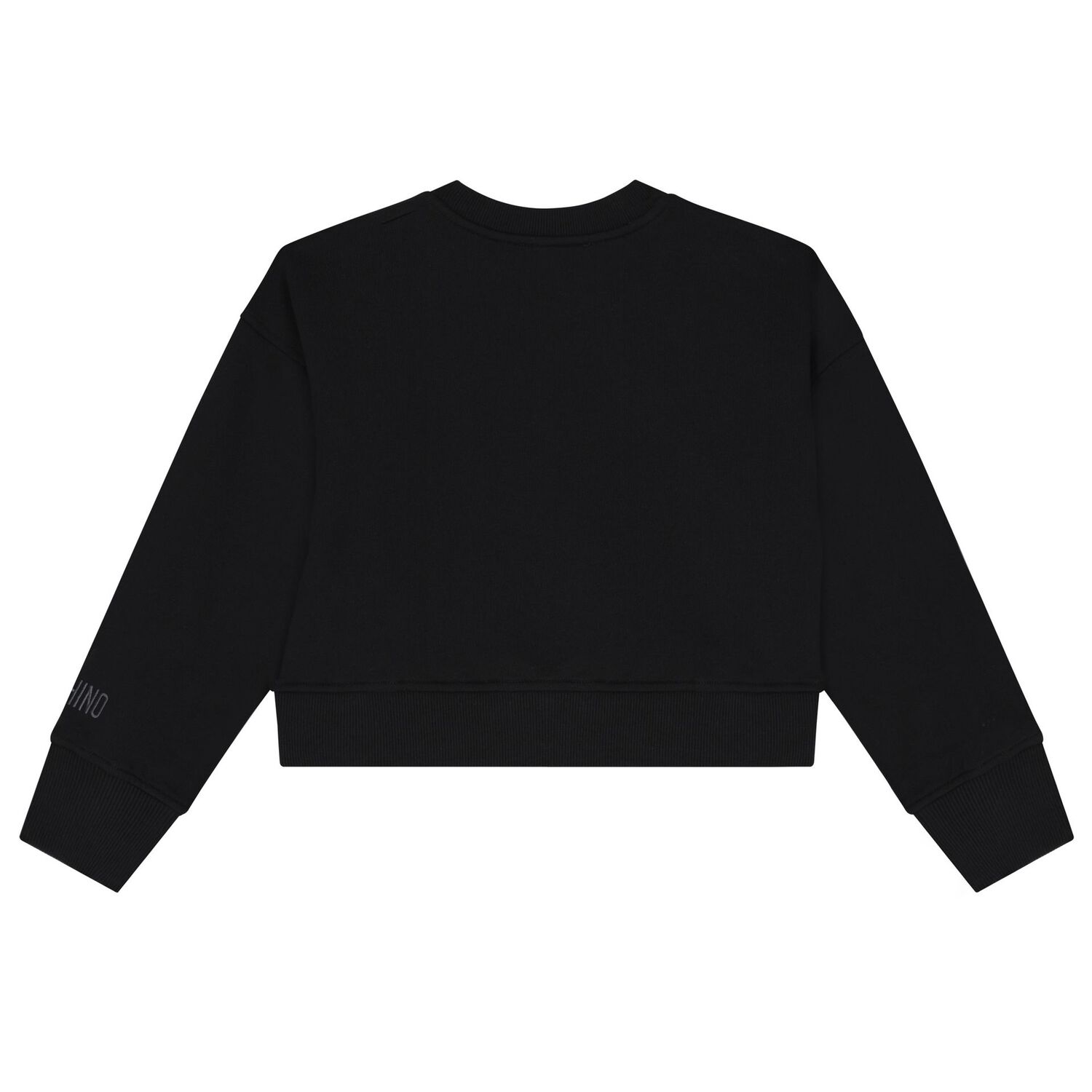 Girls Black Smiley Sweatshirt, 1, hi-res