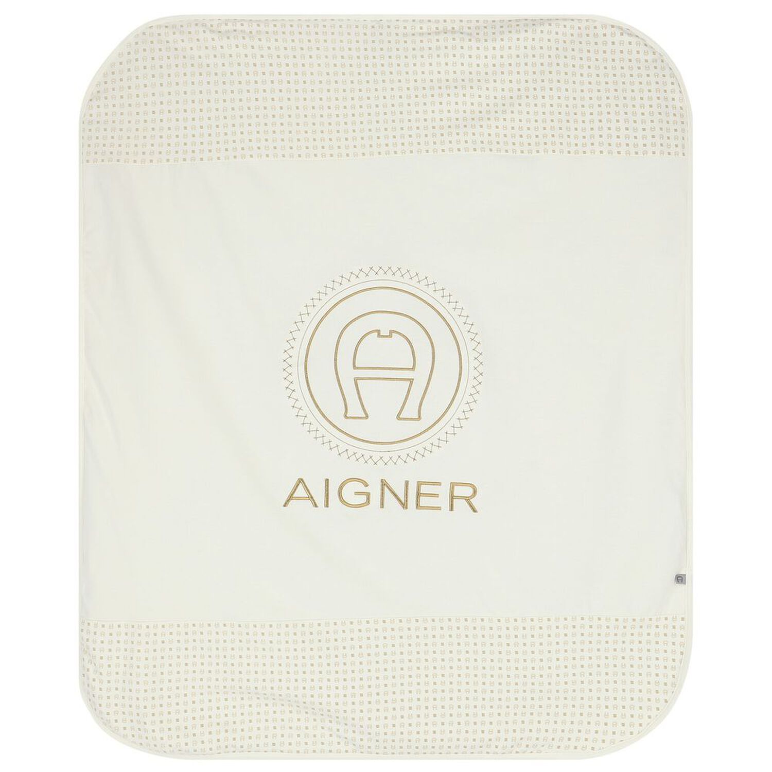 طقم أفرول بالشعار باللون العاجى والذهبى, 1, hi-res