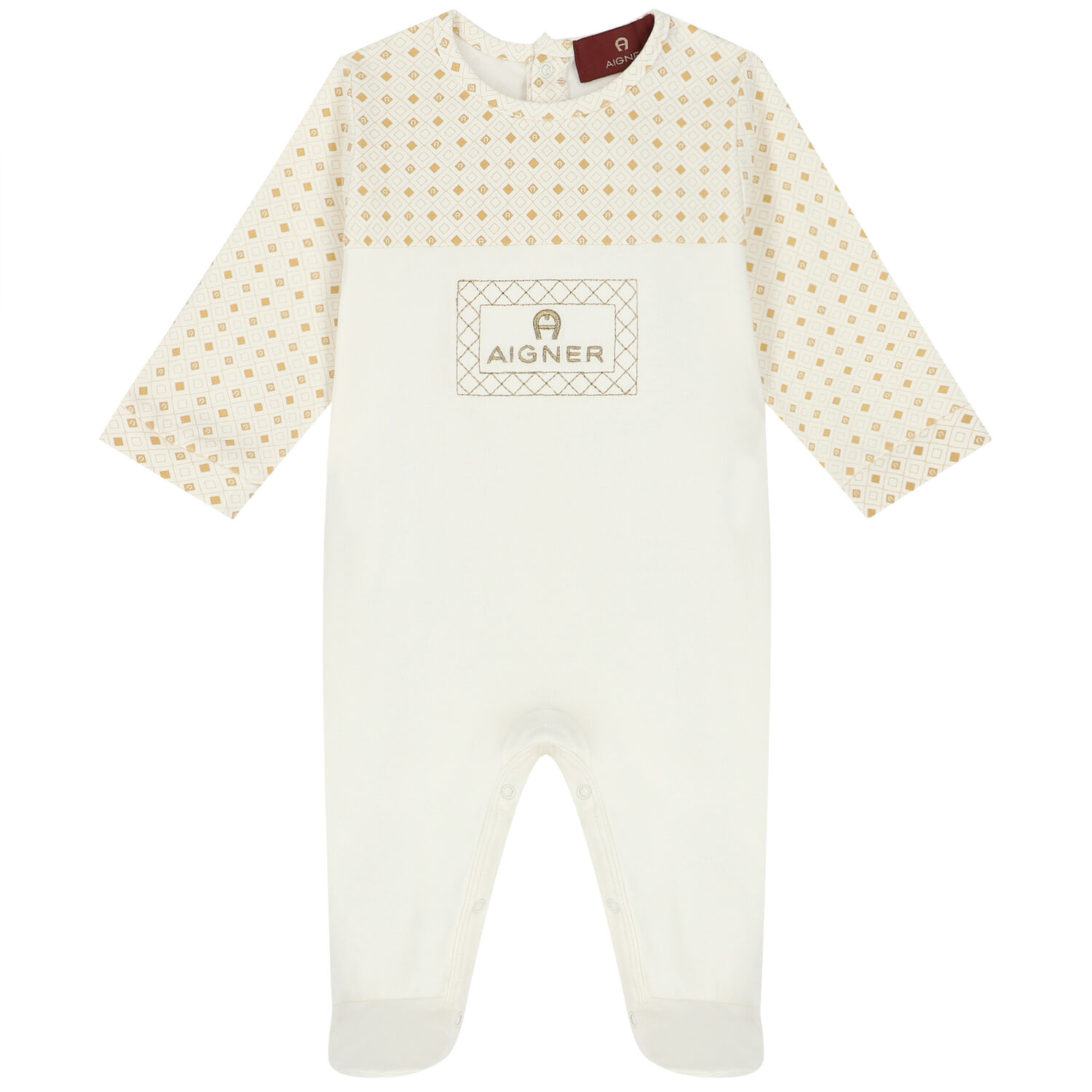 Ivory & Gold Logo Babygrow, 2, hi-res image number null