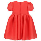 Girls Coral Organza Dress, 1, hi-res