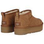 Girls Chestnut Classic Ultra Mini Platform Suede Boots, 2, hi-res