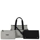 Grey Logo Canvas Baby Changing Bag ( 33cm ), 1, hi-res