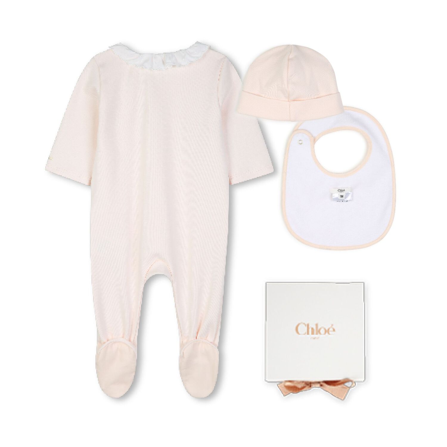 Baby Girls Pink Logo Babygrow Gift Set, 2, hi-res