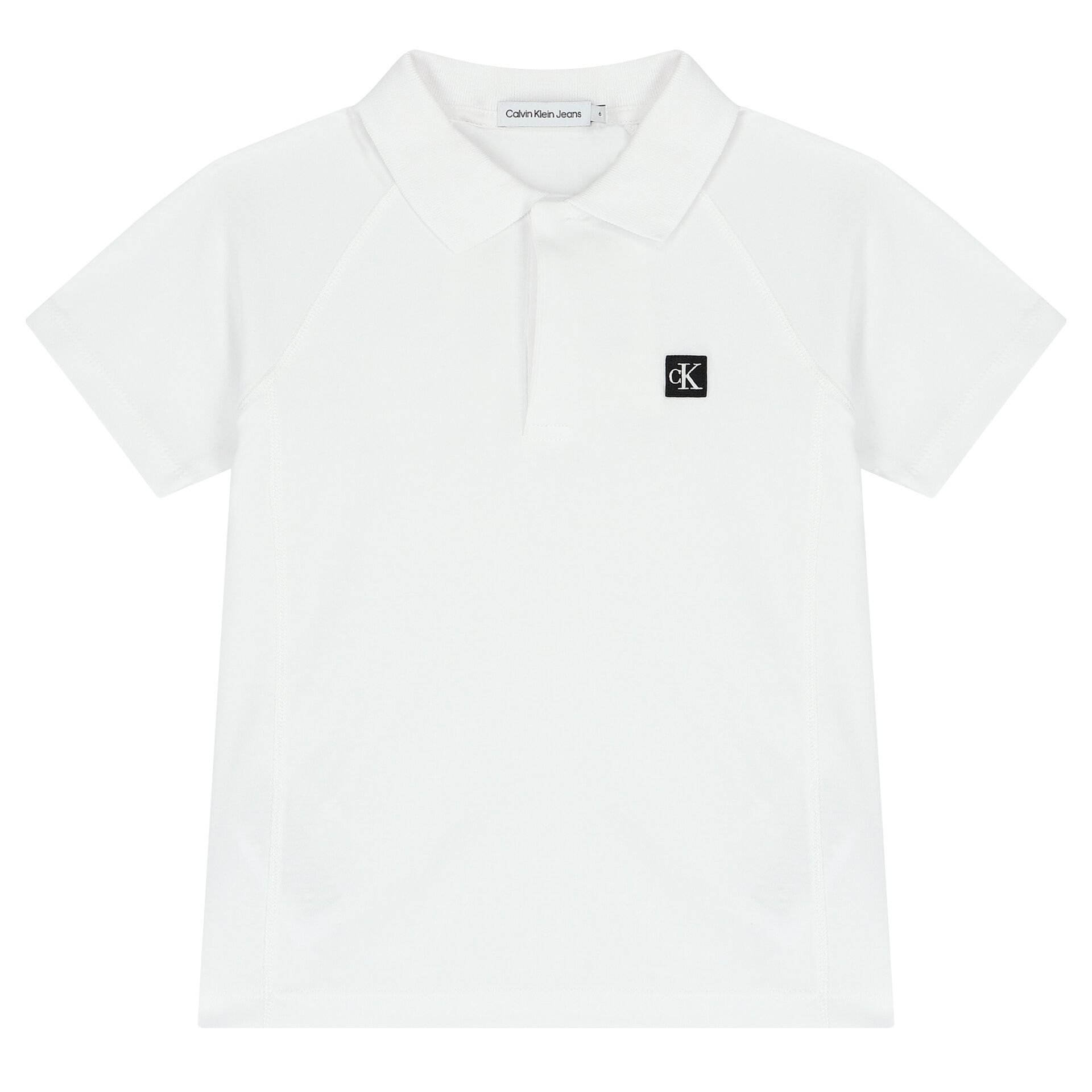 Calvin Klein Boys White Logo Polo Shirt Junior Couture UAE