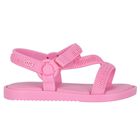 Younger Girls Pink Logo Sandals, 1, hi-res