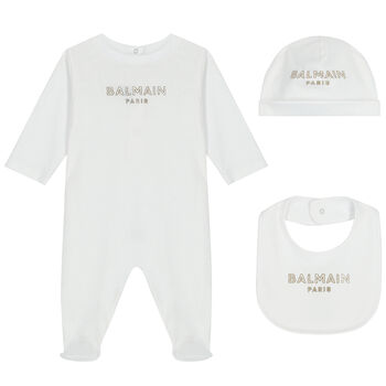 White Logo Babygrow Set