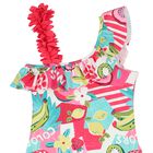 Girls Pink Floral Swimsuit, 2, hi-res