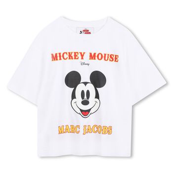 White Logo Mickey Mouse T-Shirt
