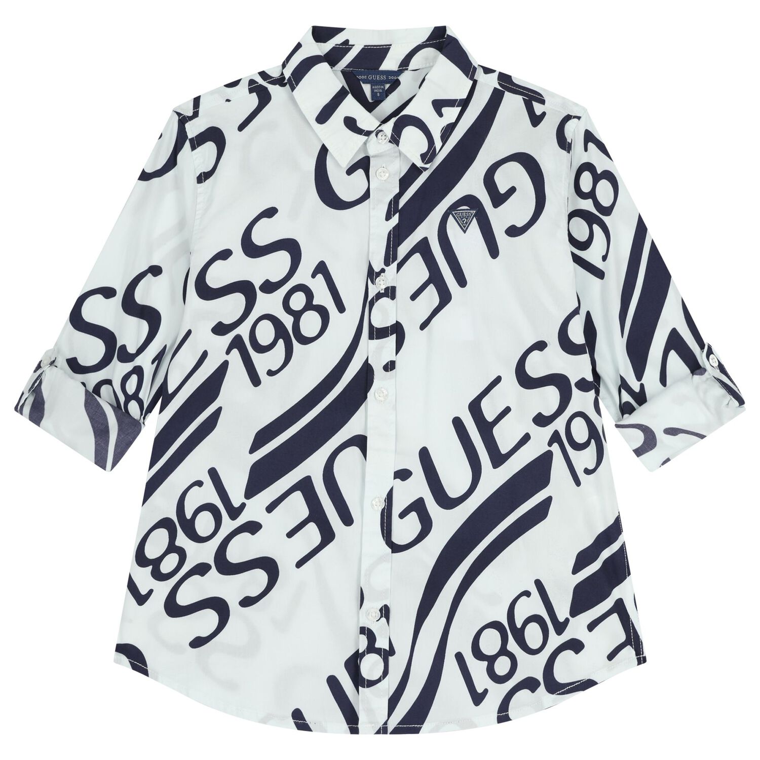 قميص بالشعار باللون الابيض للاولاد, 1, hi-res