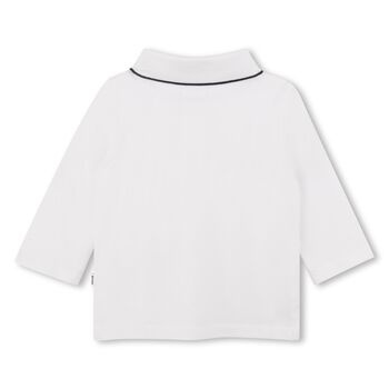Younger Boys White Logo Polo Shirt