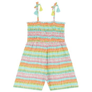 Girls Multi-Coloured Smocked Playsuit