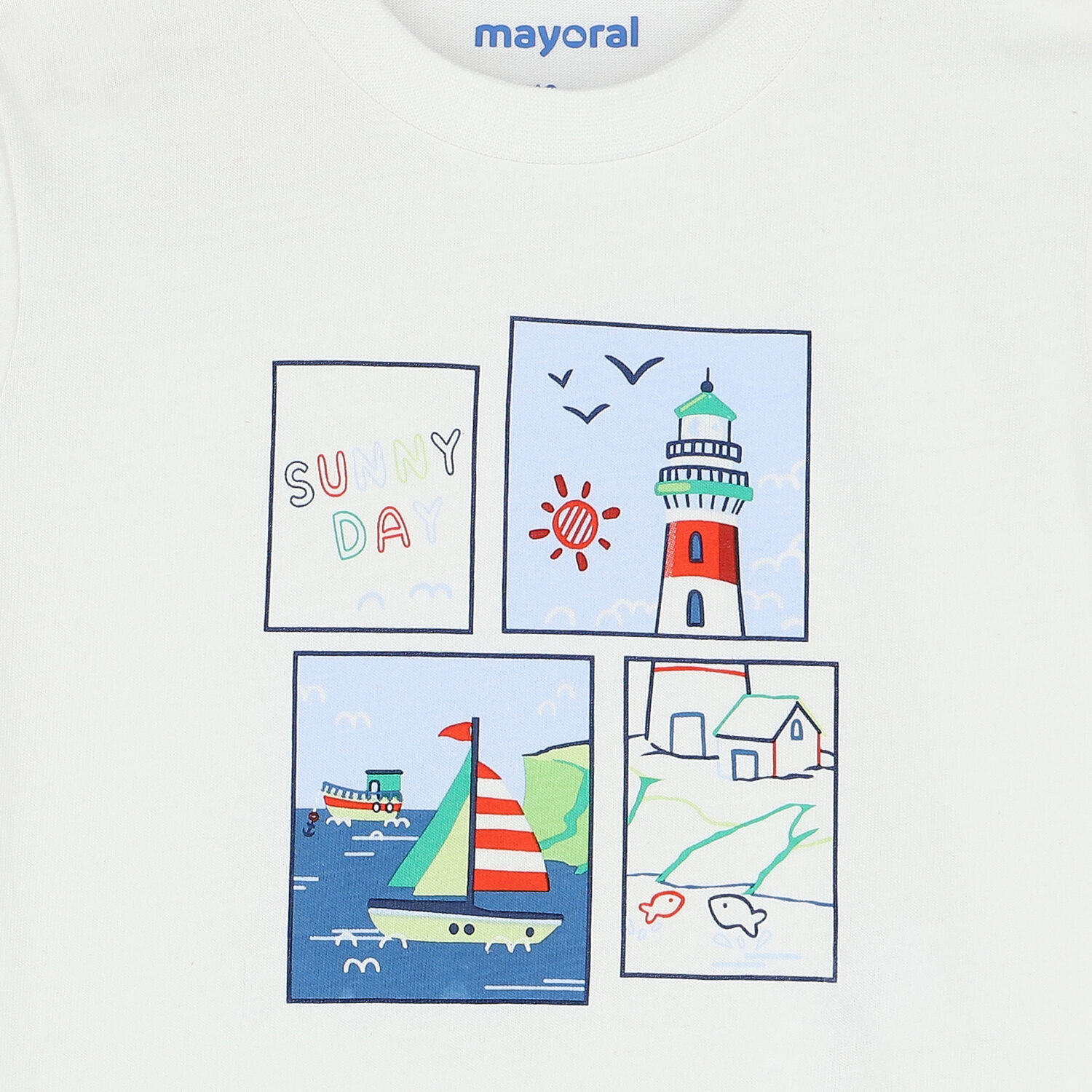 طقم شورت باللون الأبيض والأزرق للأولاد , 1, hi-res