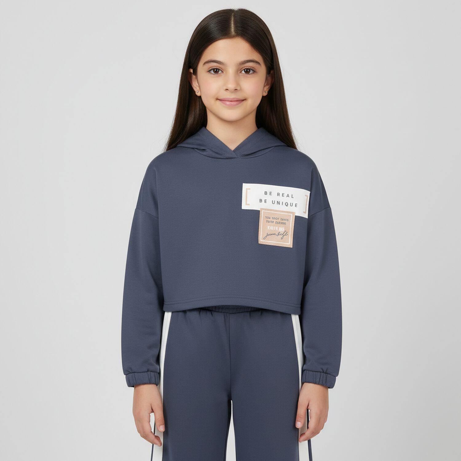 Girls Blue Hooded Tracksuit, 3, hi-res