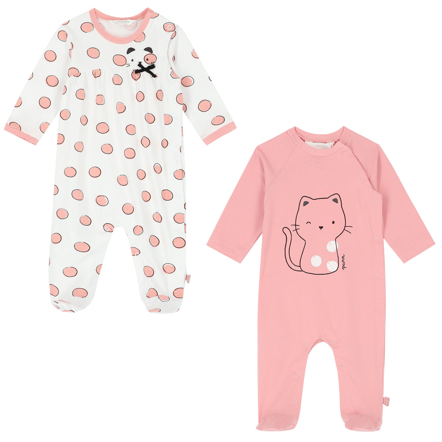 Baby Girls Pink & White Babygrow, 1, hi-res image number null