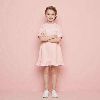 Girls Pink Logo Dress