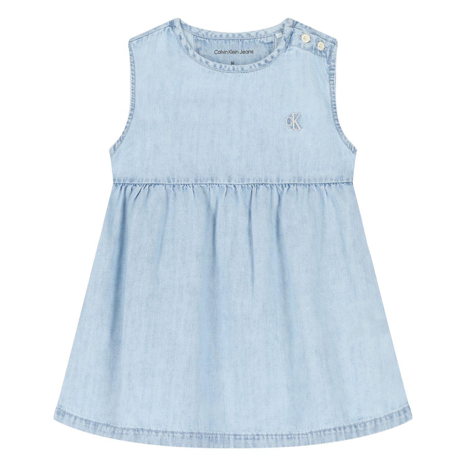 Younger Girls Blue Logo Dress, 1, hi-res