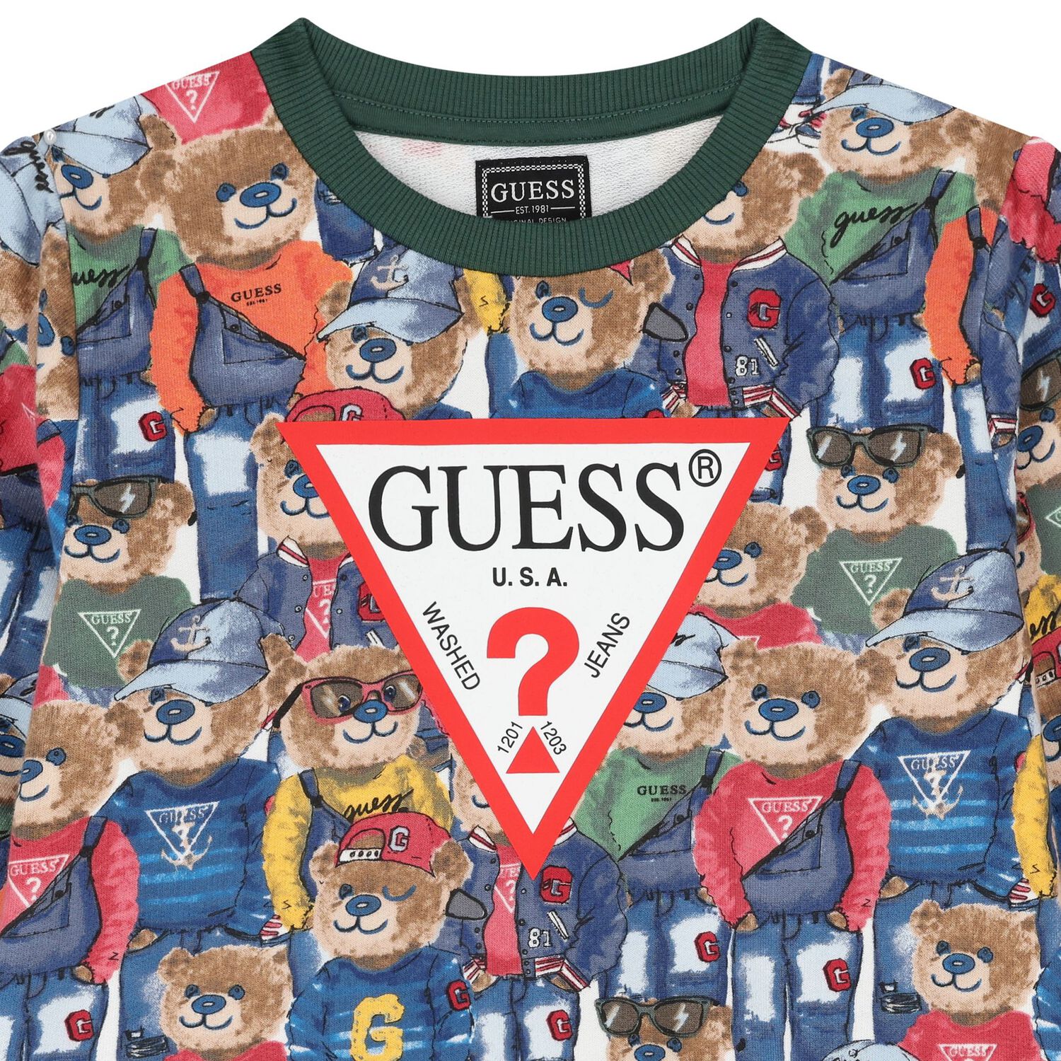 Boys Multi-Coloured Teddy Bear Logo Sweatshirt, 1, hi-res image number null