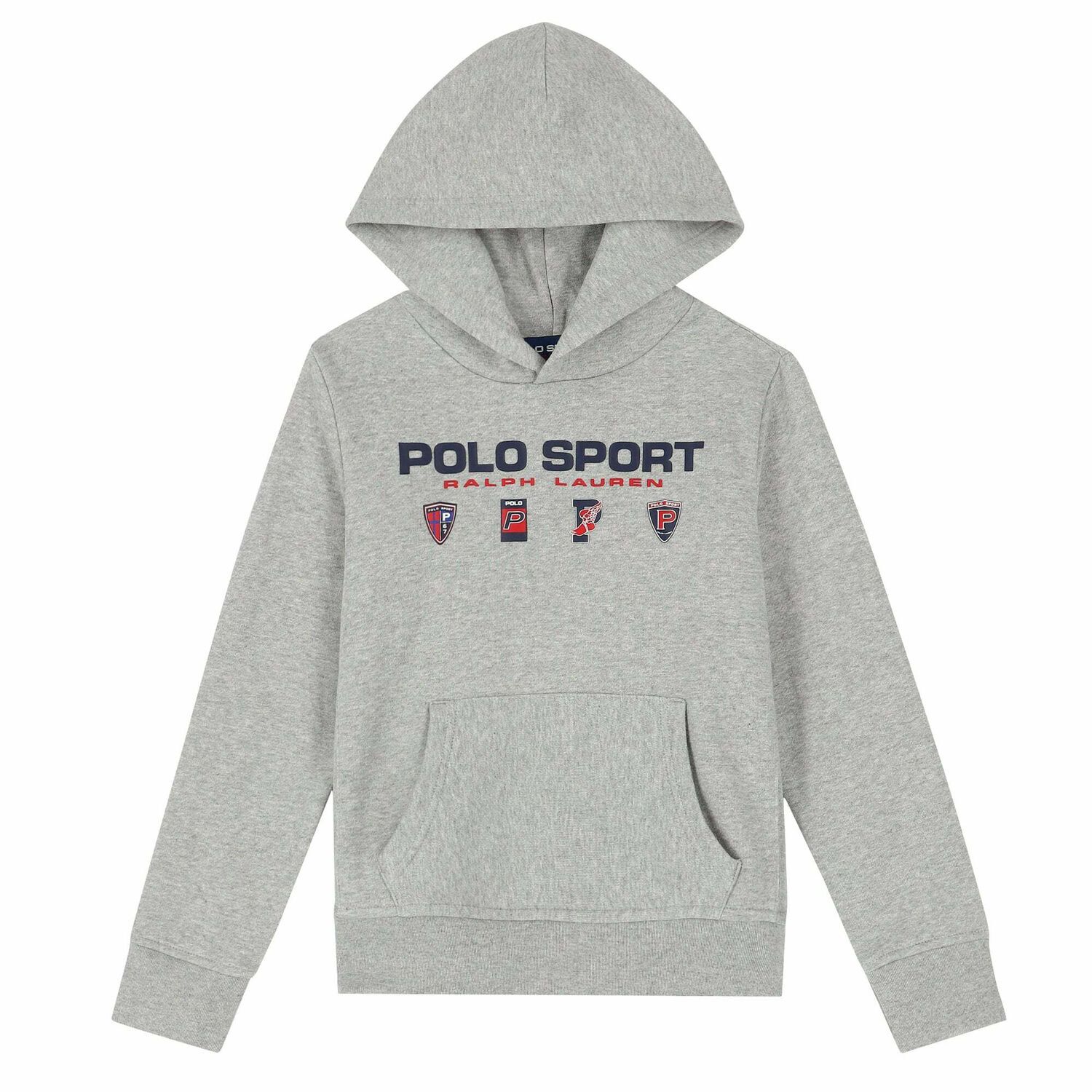 توب هودى بالشعار باللون الرمادى للاولاد, 1, hi-res