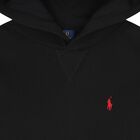 Boys Black Logo Hooded Top, 1, hi-res