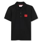 Boys Mini Me Black Logo Polo Shirt, 1, hi-res