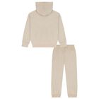 Boys Beige Embroidered Tracksuit, 1, hi-res