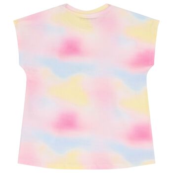 تيشيرت بنات بالشعار باللون الوردي و الأصفر