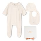 طقم هدايا ملابس اطفال باللون العاجي للبنات , 1, hi-res