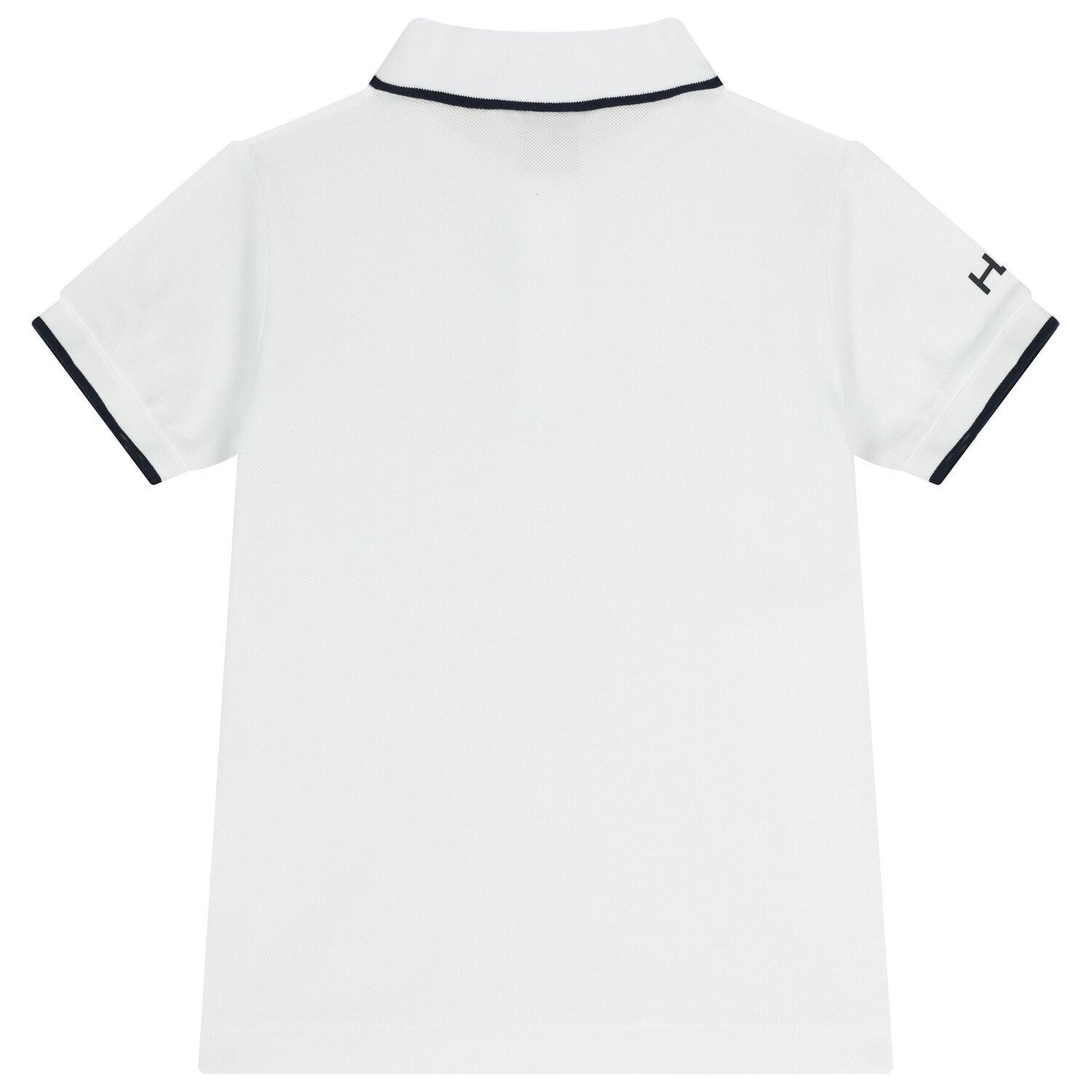 Boys White & Navy Blue Polo Shirt, 3, hi-res