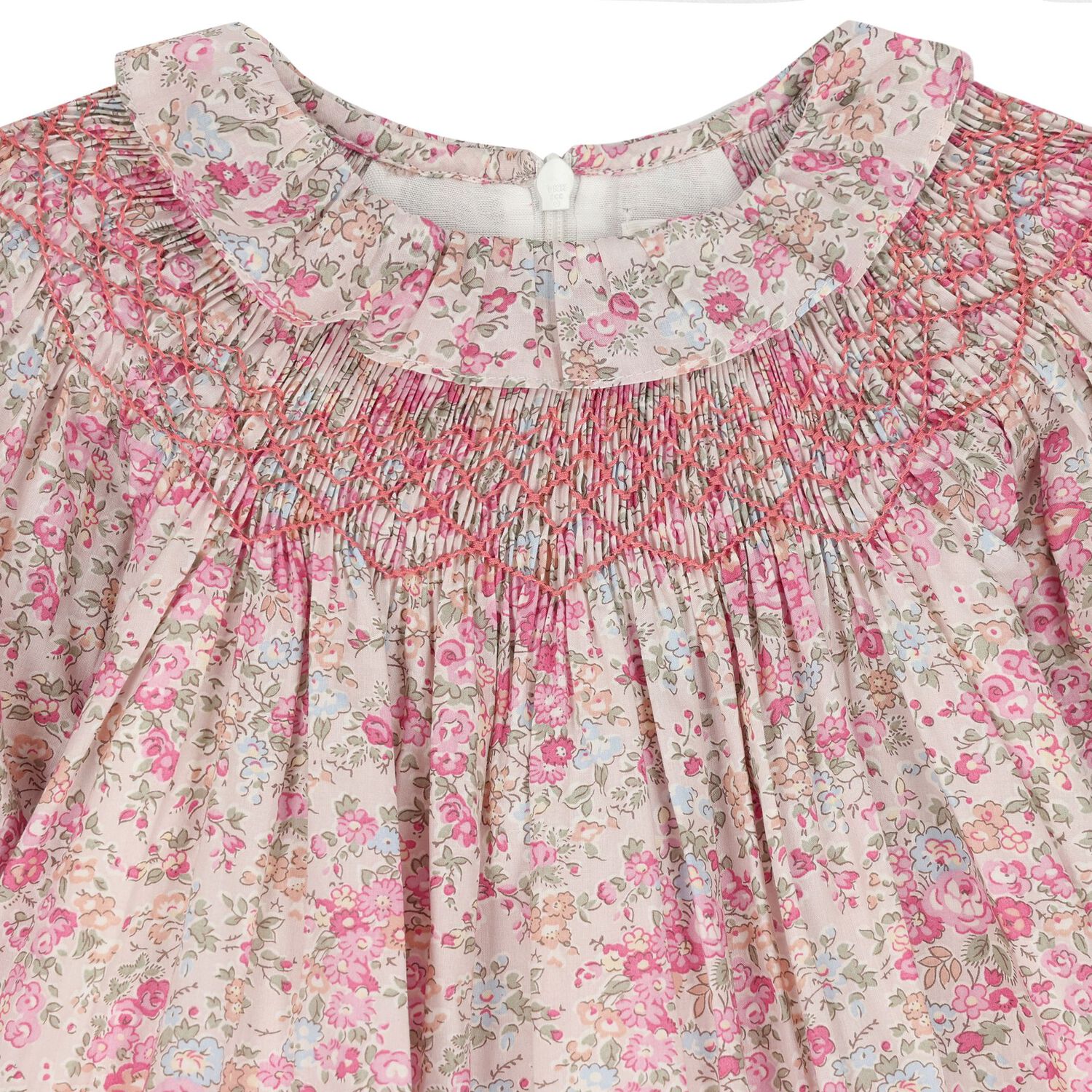 Baby Girls Pink Liberty Floral Dress, 1, hi-res