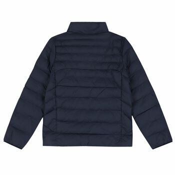 Girls Navy Logo Puffer Jacket