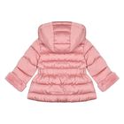 Younger Girls Pink Hooded Puffer Jacket, 1, hi-res