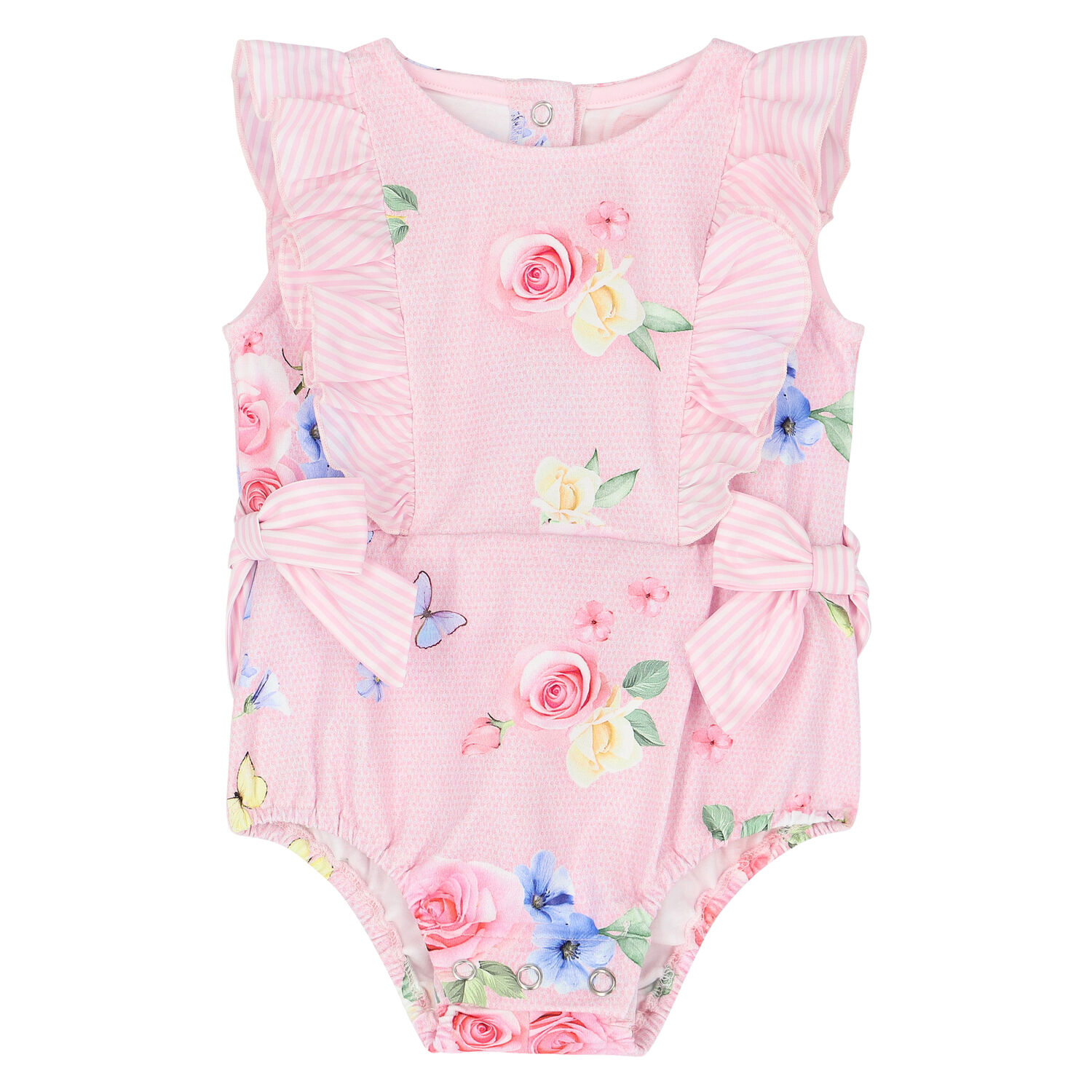 Baby Girls Pink Floral Bodysuit Set, 1, hi-res