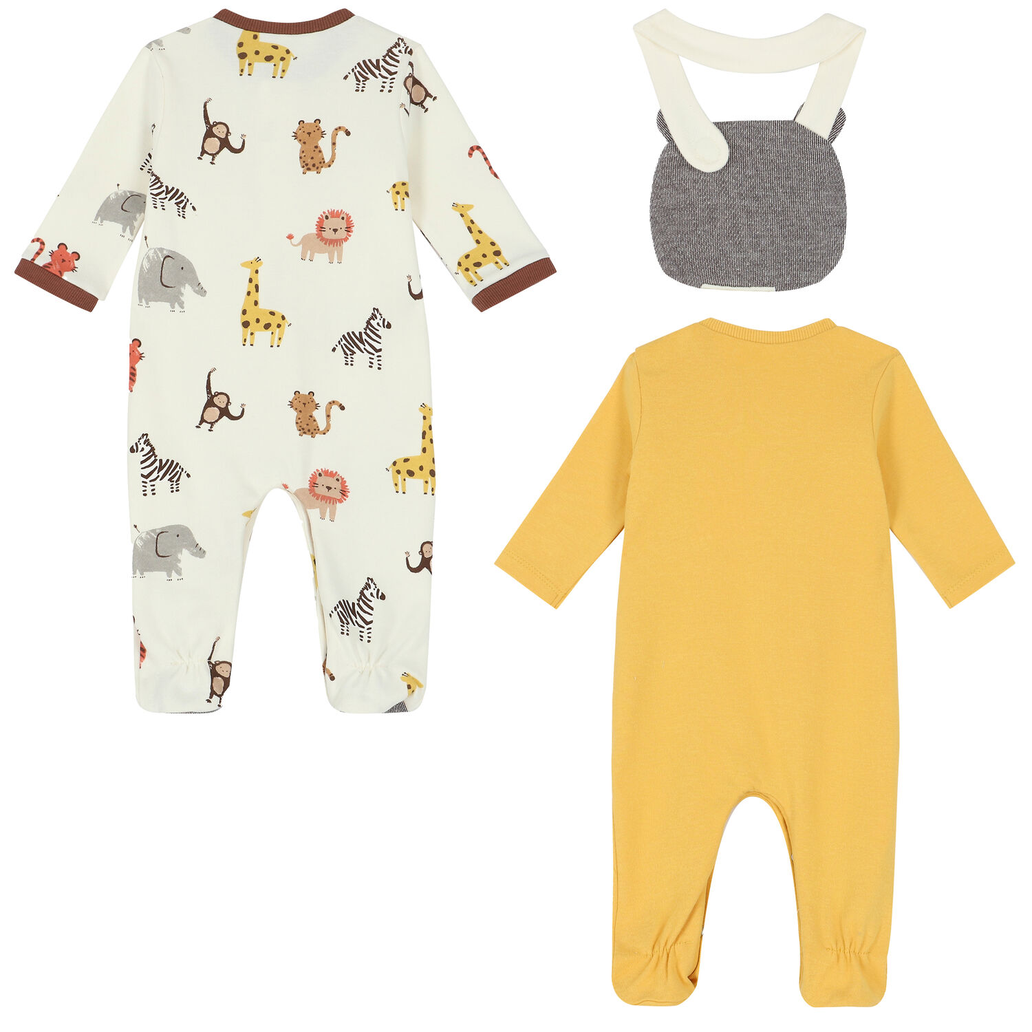 Baby Boys Yellow & White Babygrow Set, 1, hi-res