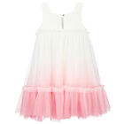 Girls White & Pink Tulle Ombre Dress, 3, hi-res