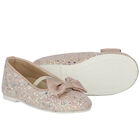 Girls Beige Embellished Bow Shoes, 1, hi-res