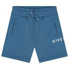 Boys Blue Logo Shorts, 3, hi-res