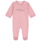 Baby Girls Beige & Pink Animals Babygrows ( 2-Pack ), 3, hi-res