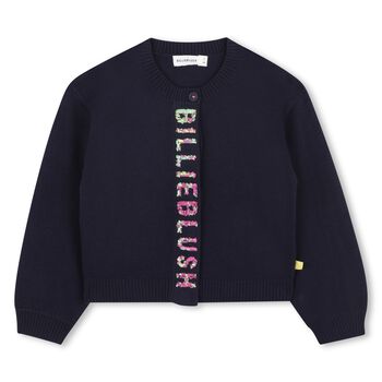 BILLIEBLUSH Girls Navy Blue Sequin Cardigan, 2 Girls Navy Blue Sequin Cardigan