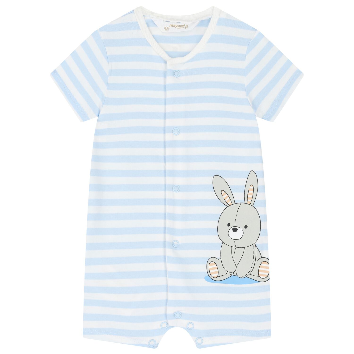 Baby Boys Blue & White Rompers ( 2 Pack ), 2, hi-res