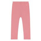 Younger Girls Pink Cotton Leggings, 1, hi-res