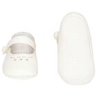 Baby Girls Ivory Leather Pre Walker Shoes, 1, hi-res