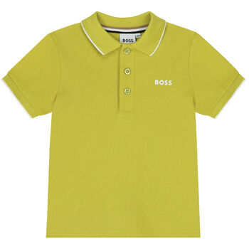 Younger Boys Green Logo Polo Shirt
