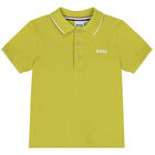Younger Boys Green Logo Polo Shirt, 2, hi-res